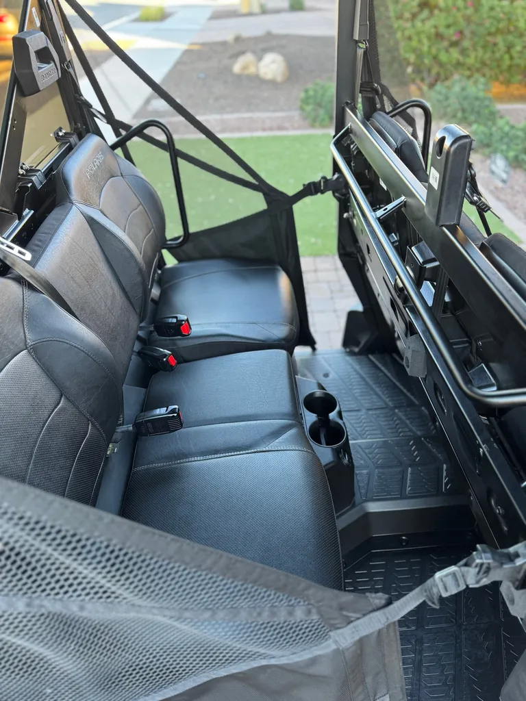 Cleaned seats and cab of a side-by-side UTV
